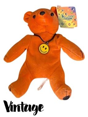 PAPEL GIFTWARES & COLLECTABLES GROOVY BEANBAG Orange Bear VINTAGE